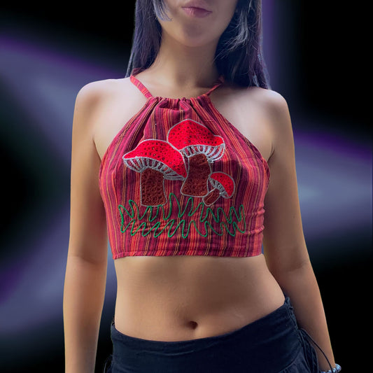 Mushie Halter Top in Red